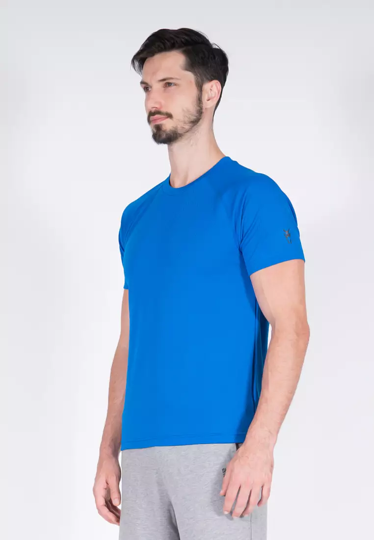 Amnig Men Training Raglan T-Shirt (Blue)