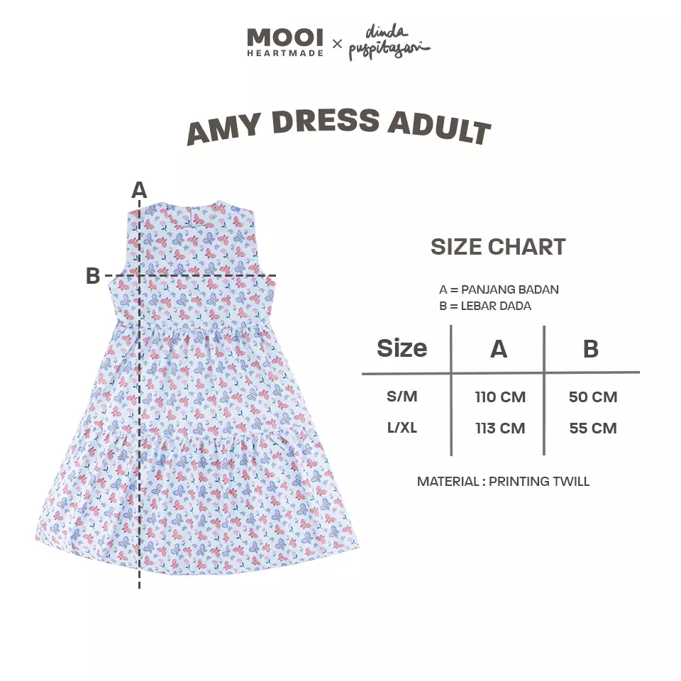 Mooi X Dinda Puspitasari Dress Dewasa Amy Dress Adult - Light Green