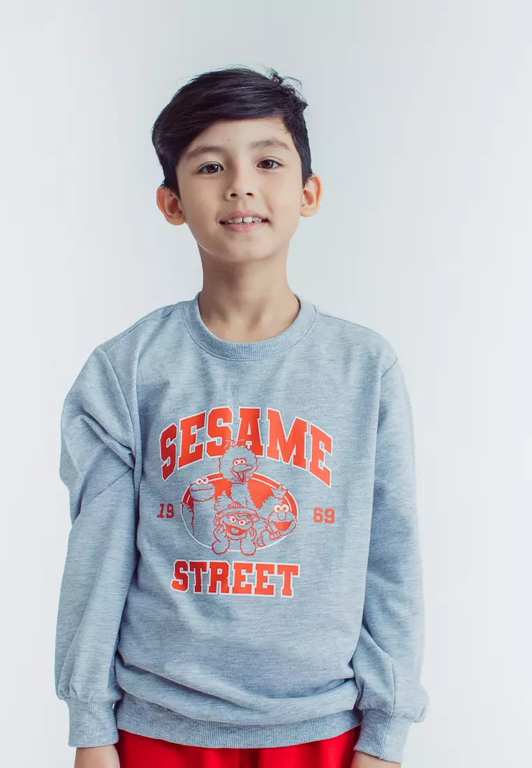 Buy Mossimo Mossimo Kids Heather Gray Red Sesame Street Pullover and ...