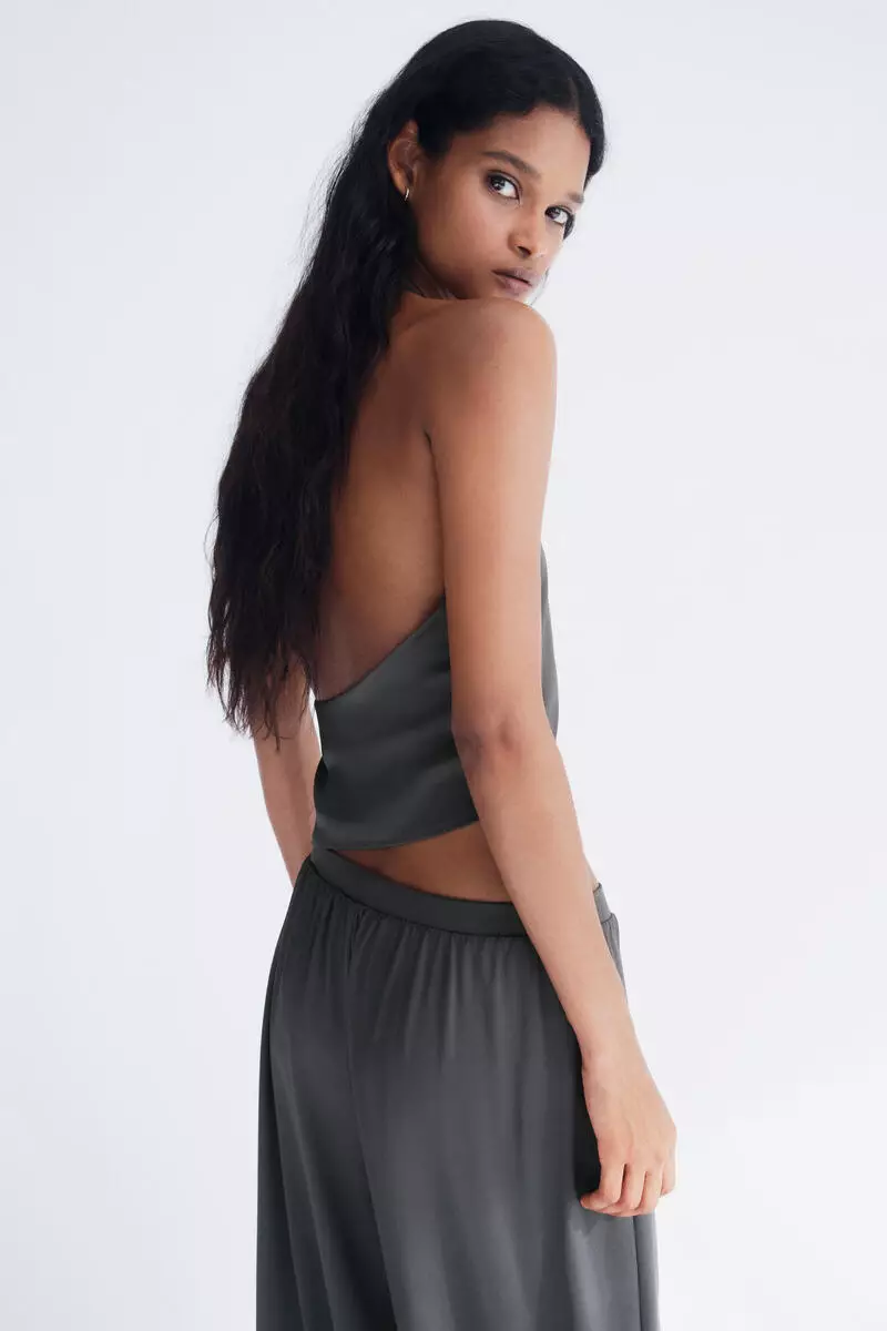 Asymmetric halterneck top