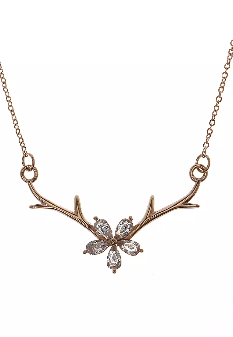 Kalung Fashion Korea Aksesoris Wanita Bahan Stainless Steel Premium Quality - Rosegold