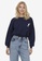 ONLY navy Peanuts Life Long Sleeves Terry Sweat 36B99AA61FB100GS_1