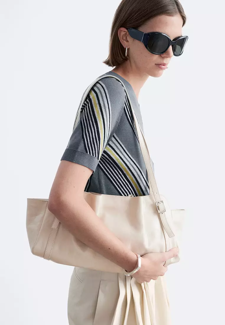 Low-Profile Leather Shoulder Bag