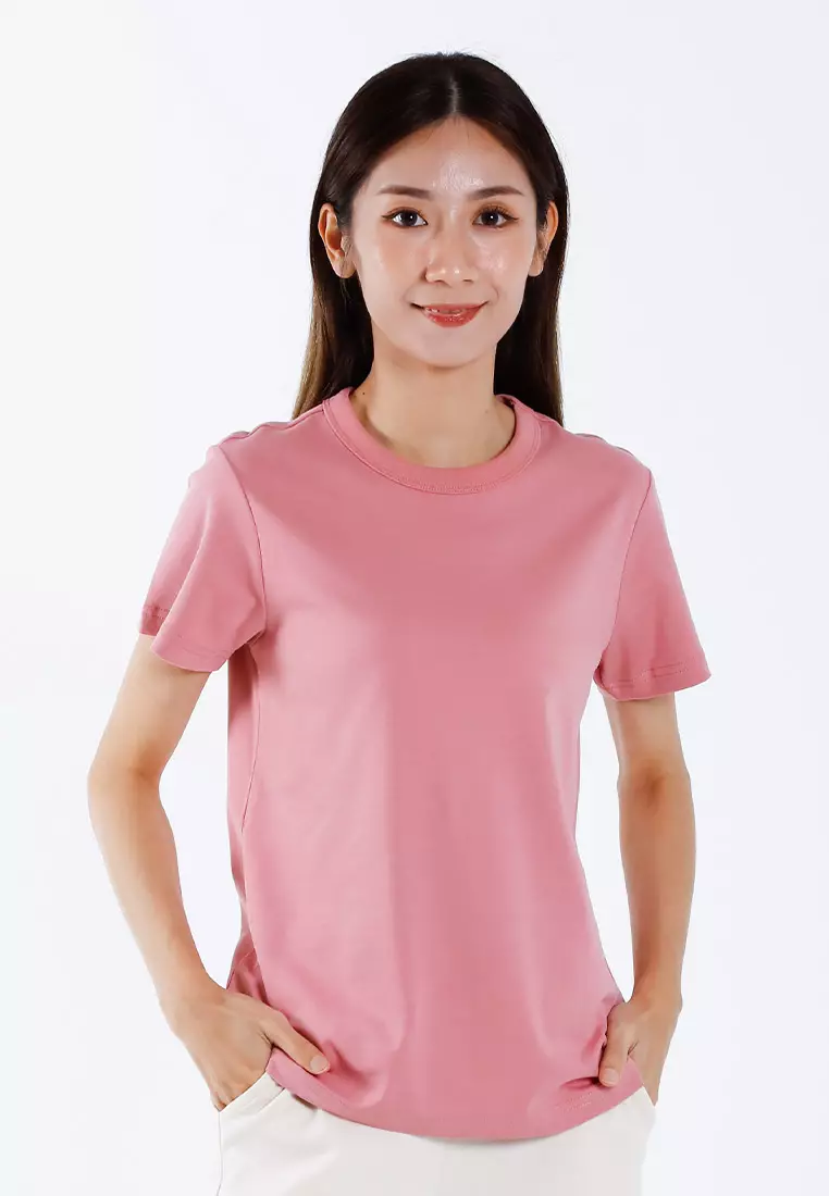 Forest Ladies Premium Cotton Round Neck Tee | Baju T Shirt Perempuan - 822435-53Dkpink