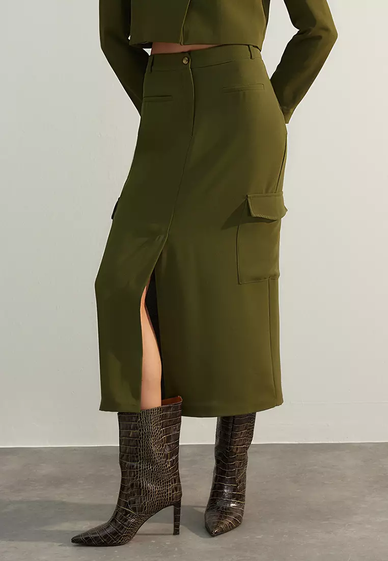 Trendyol Collection Skirt - Green - Midi - Trendyol