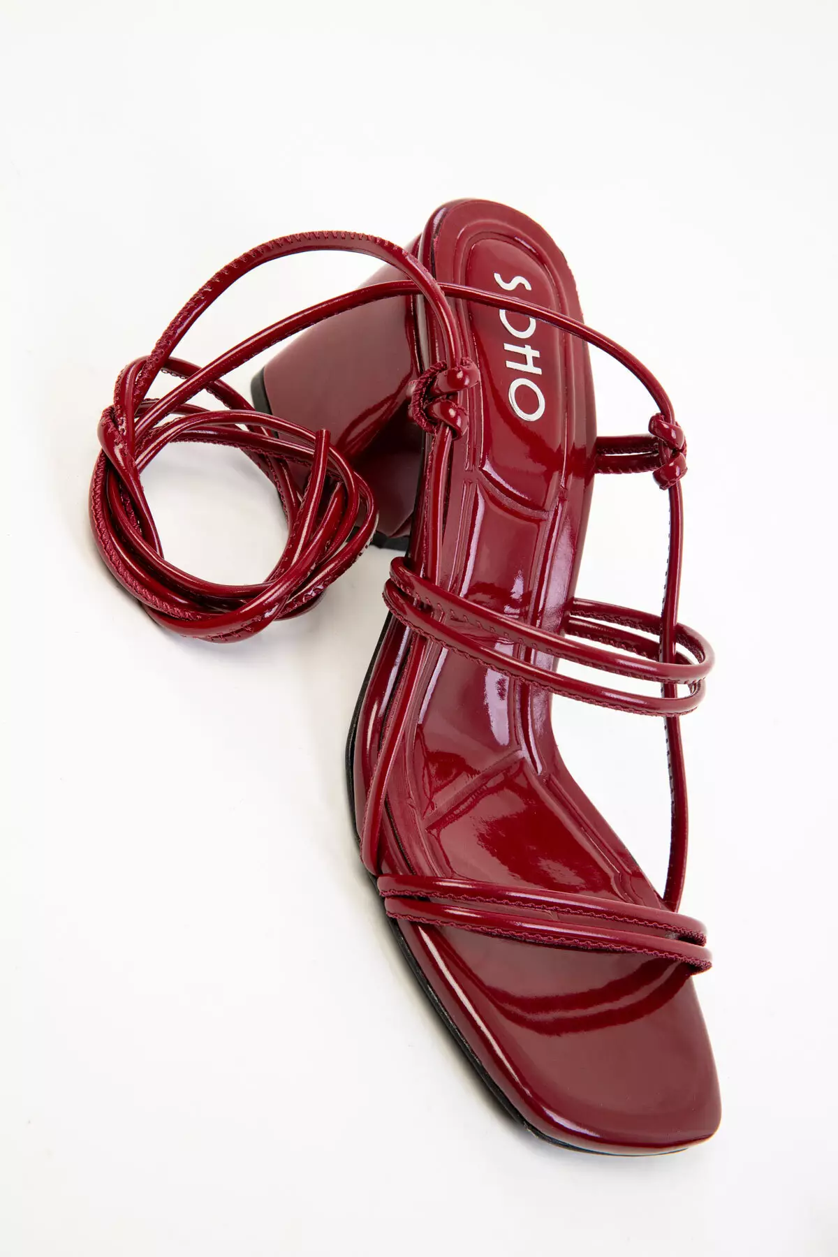 Claret Red Patent Leather Women's Classic Heeled Shoes 20281