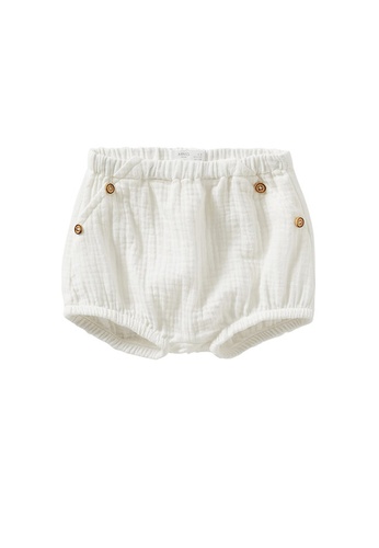 MANGO BABY white Textured Cotton Shorts D4C1EKAD3B20B8GS_1