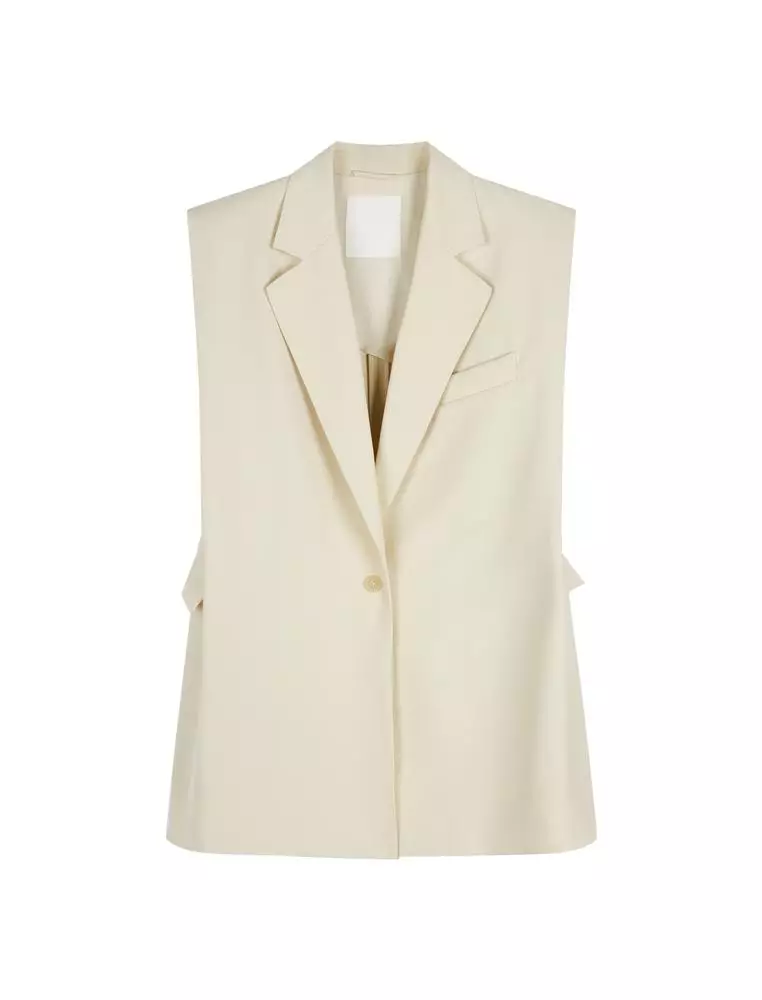 Solid color temperament mid-length vest