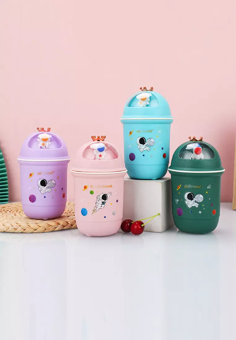 Wakakids Botol Minum Kaca Anak Food Grade Minimalis 350ml Motif Astronot Crown Venrz Toska