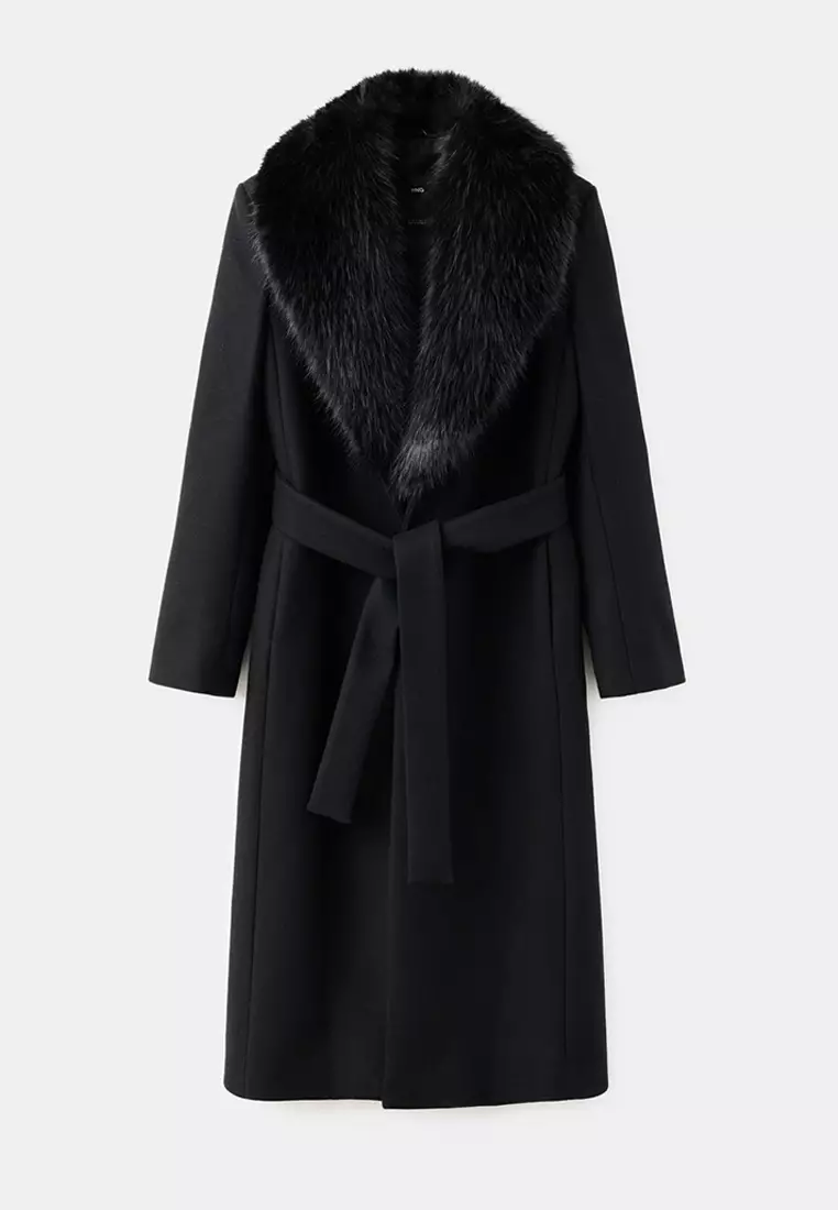 Manteco Coat With Fur Collar