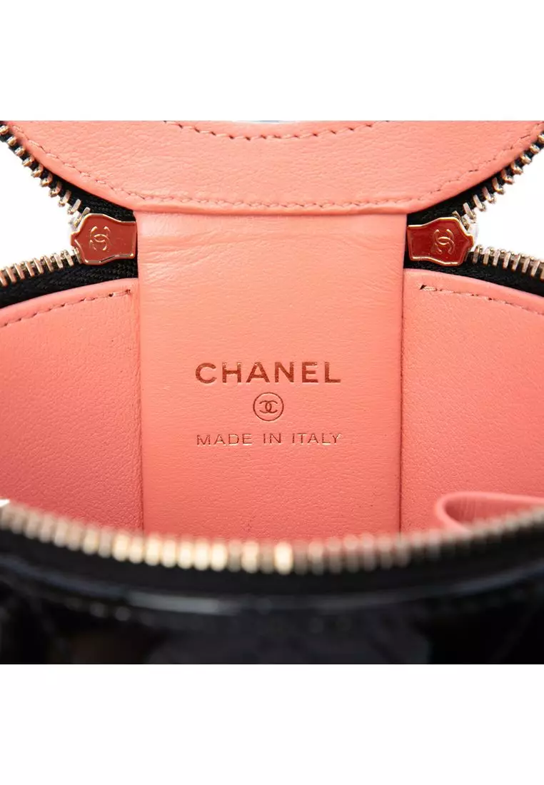 Pre-Loved Chanel Quilted Patent Afternoon Tea Top Handle Vanity Case With Chain