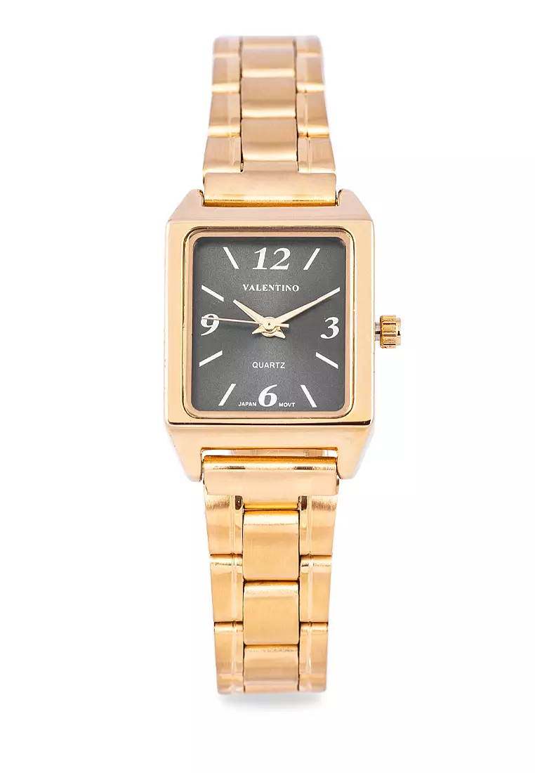 Analog Watch 20122256-Gld - Black Dial Numbers
