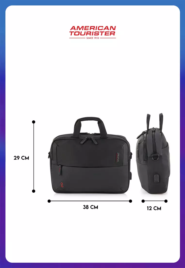 American Tourister Zork Briefcase AS - Black