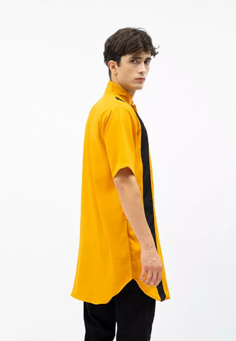 baju Koko Kurta pakistan lengan pendek muslim gamis pria houseofcuff E - MUSTARD