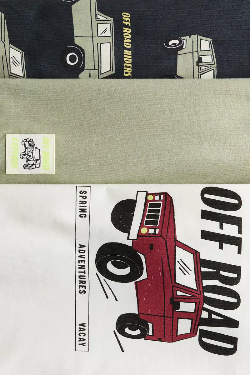 3-pack printed T-shirts