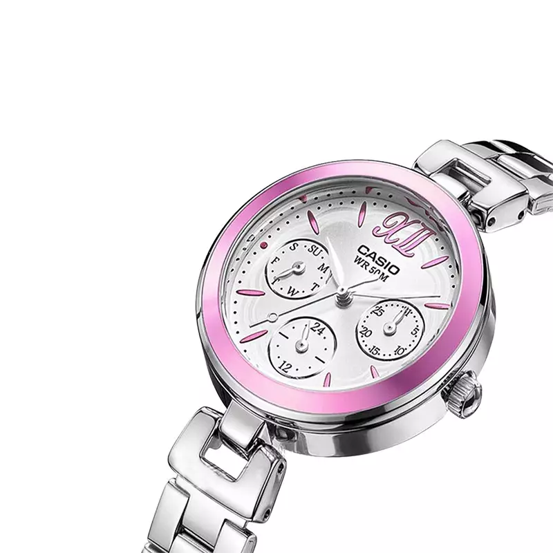 Jam Tangan Wanita Casio General LTP-E407D-4AVDF Enticer Ladies Silver Dial Stainless Steel Band