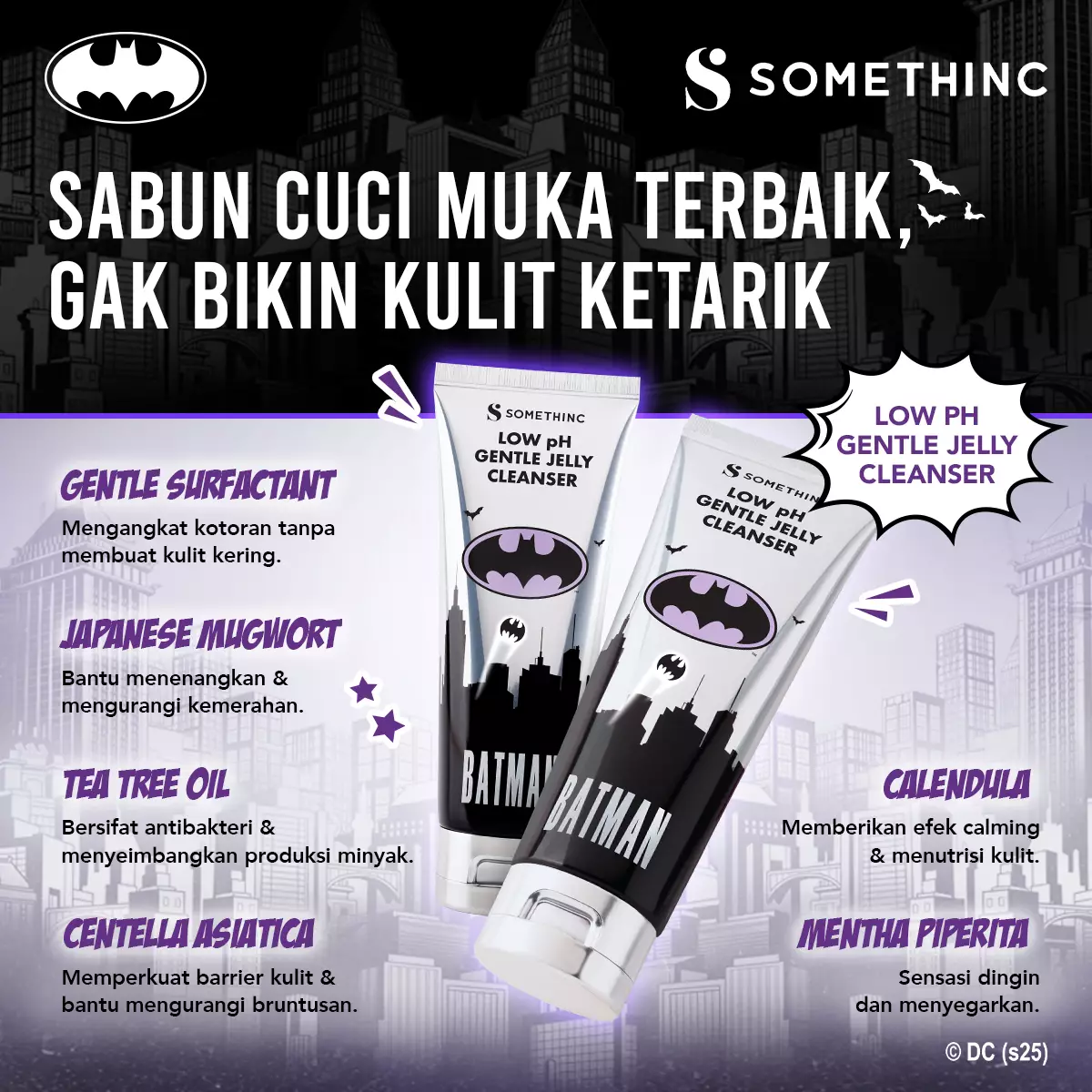 SOMETHINC Low pH Gentle Jelly Cleanser (Sabun Cuci Muka) - Batman Edition