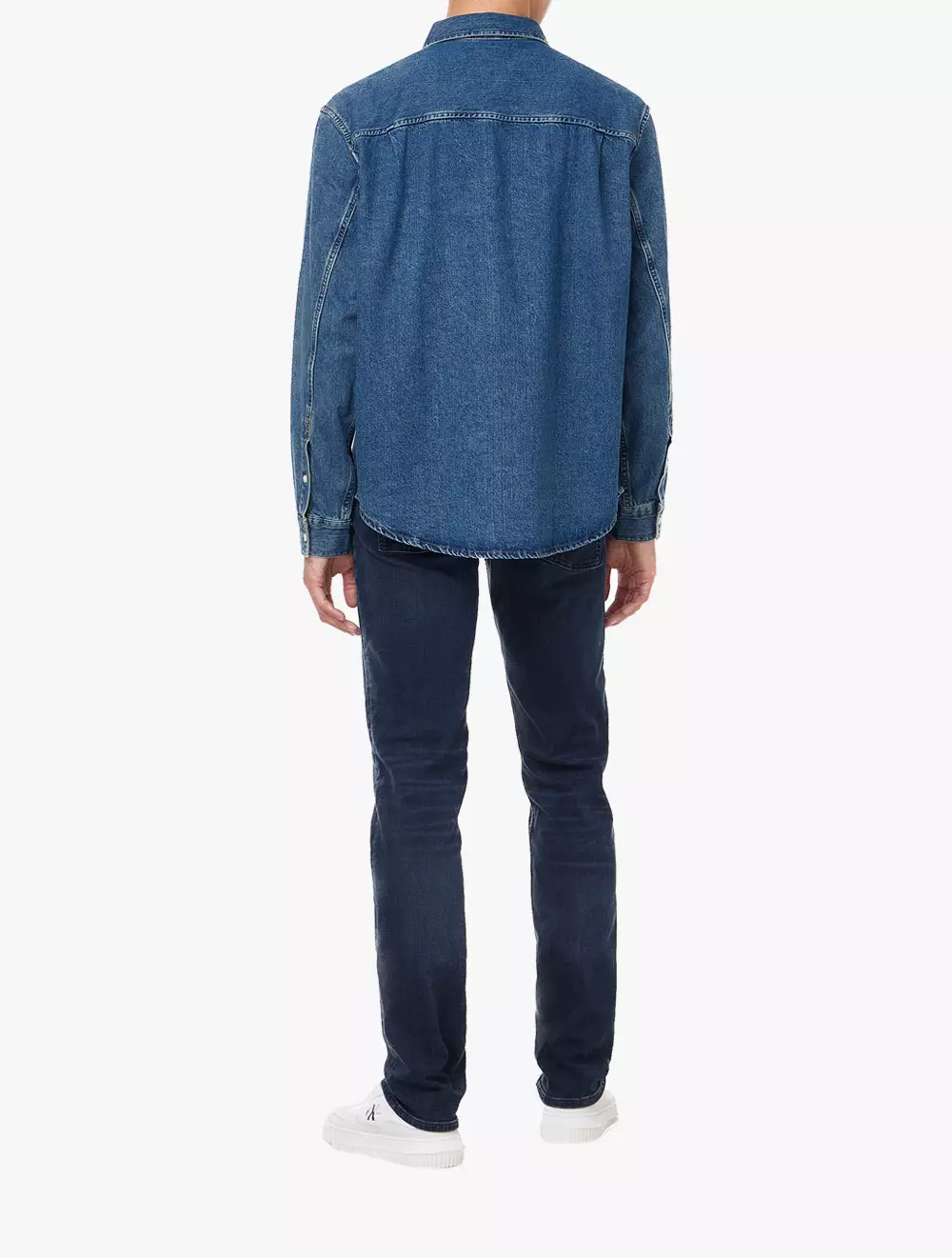 Calvin Klein - Regular Fit Classic Harbor Blue Wash Long Sleeve Denim Shirt