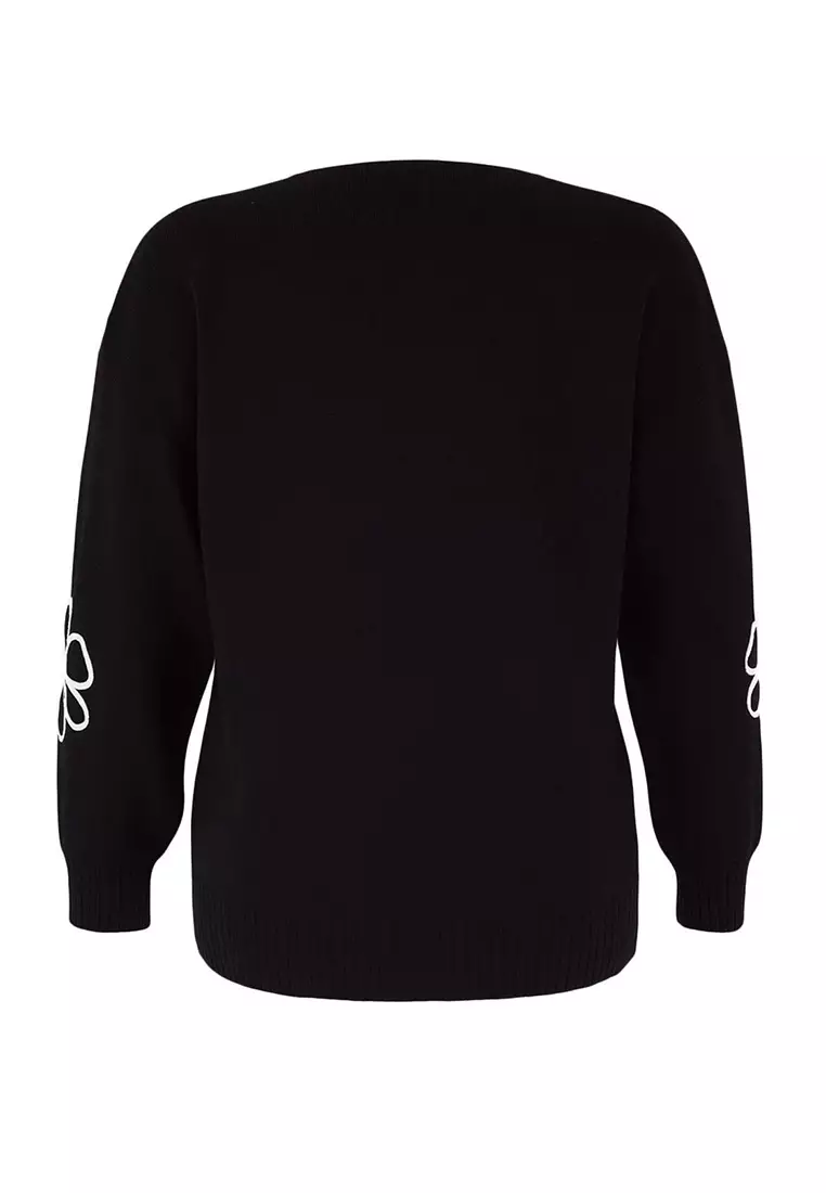 Embroidery Detailed V-Neck Knitwear Cardigan