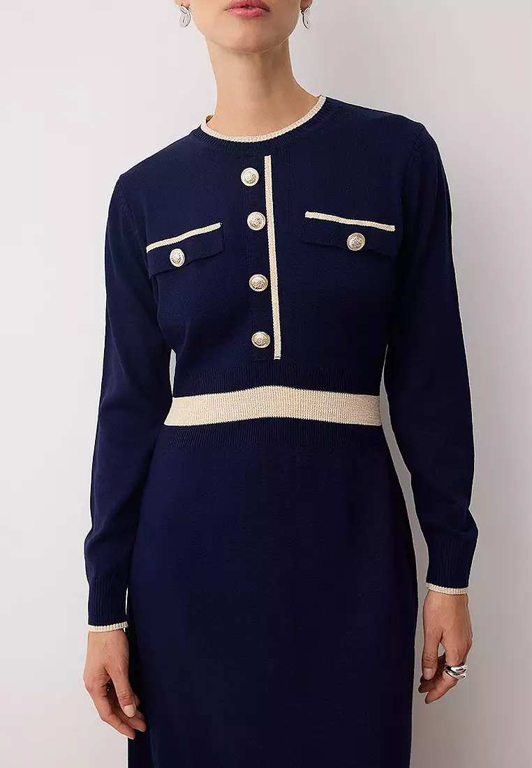 Buttoned Knit Dress