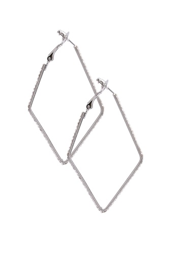 Shop Red S Revenge Diamante Encrusted Big Diamond Hoop Earrings Online On Zalora Philippines