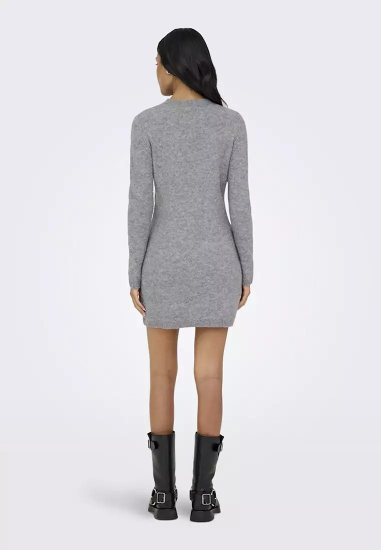 Long Sleeve Short Pearl Knit Dress