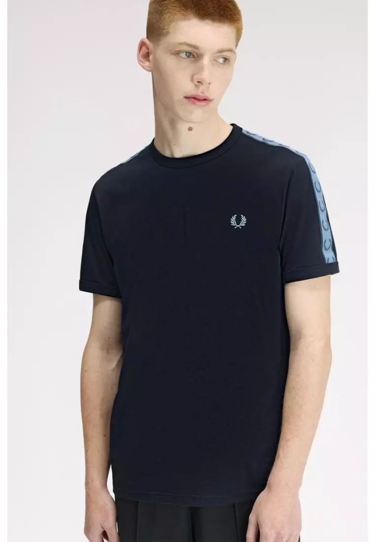 Fred Perry M4613 Contrast Tape Ringer T-Shirt (Navy / Ace Blue)