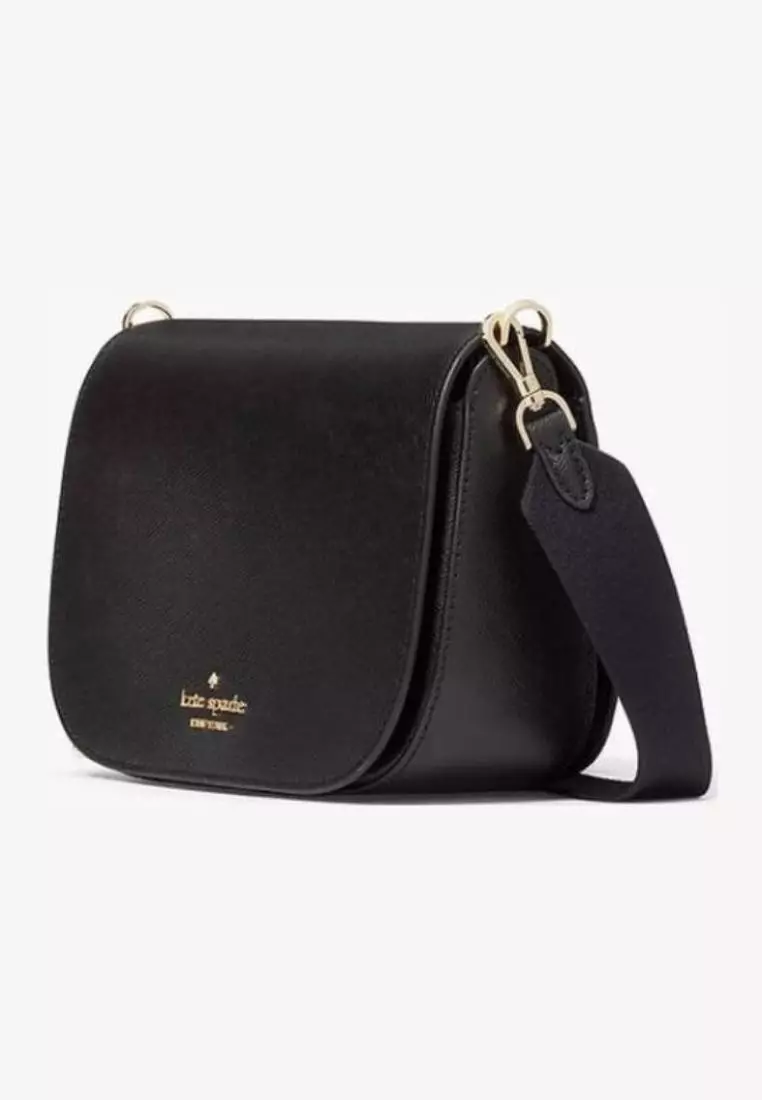 Jual KATE SPADE Kate Spade Madison Saffiano Leather Saddle Bag Black ...