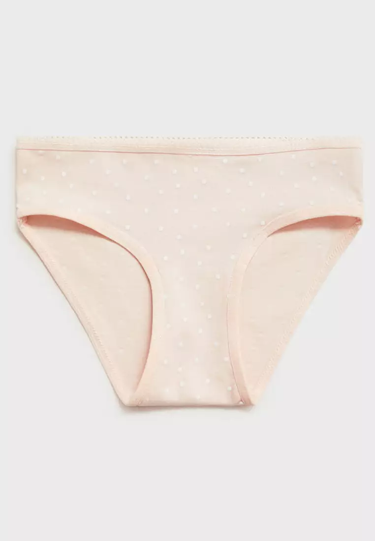 Babyhug 100% Cotton Panties With Polka Dots & Rainbow Print Pack Of 3 - Orange White & Dark Pink main image 1