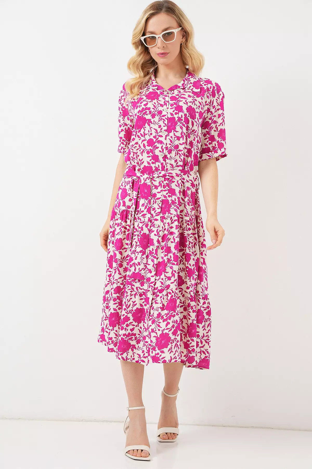 Short Sleeve Patterned Dress