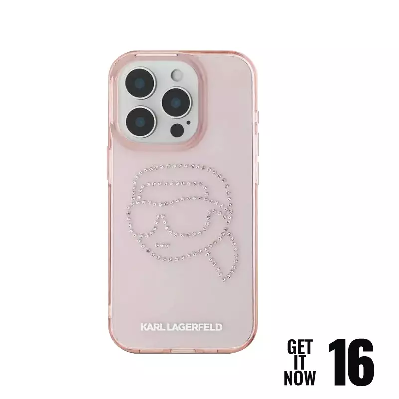Jual Karl Lagerfeld Case For iPhone Karl IML Rhinestone Karl Head Pink ...