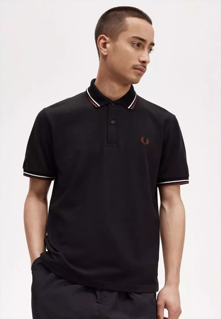 Fred Perry M12 Made in England Twin Tipped Fred Perry Shirt (Black / gne / Champagne)