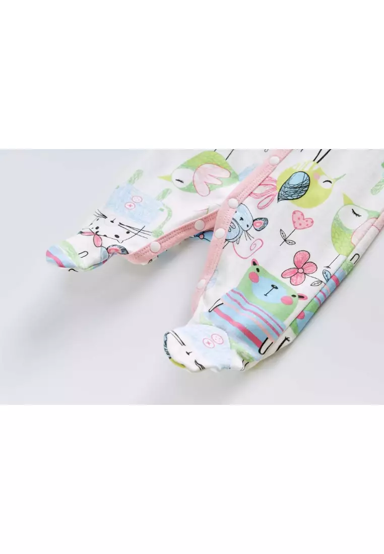 Baby Cotton Sleepsuit Mouse Cat Bunny Bird All In One Jumpsuit Feet Cover
