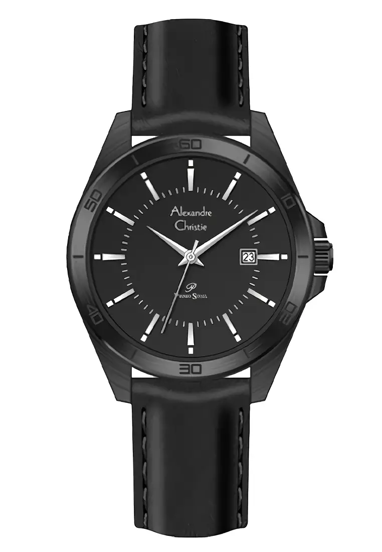 Alexandre Christie Primo Steel 1011 LDLIPBA - Jam Tangan Analog Wanita - Black Leather Strap