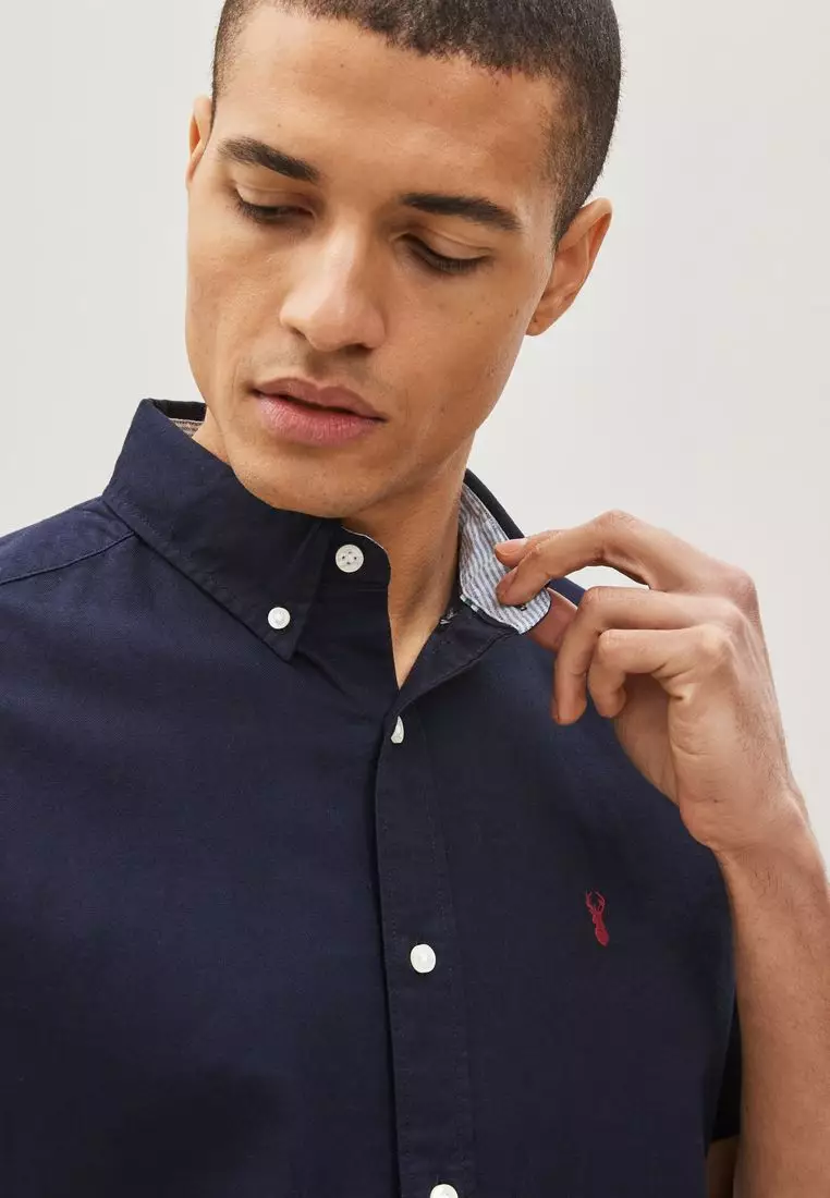 Buy NEXT Short Sleeve Oxford Shirt 2025 Online | ZALORA