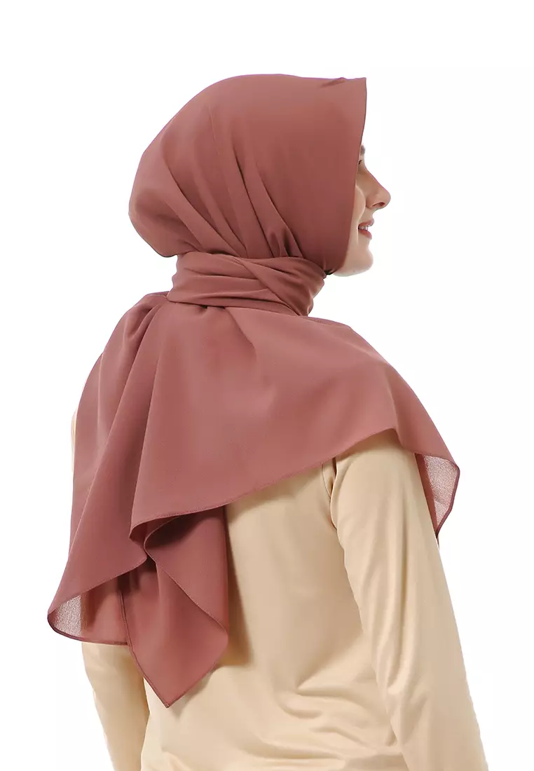 Afshin Jilbab Wanita Segiempat Motif Polos Premium Muslimah - Milo