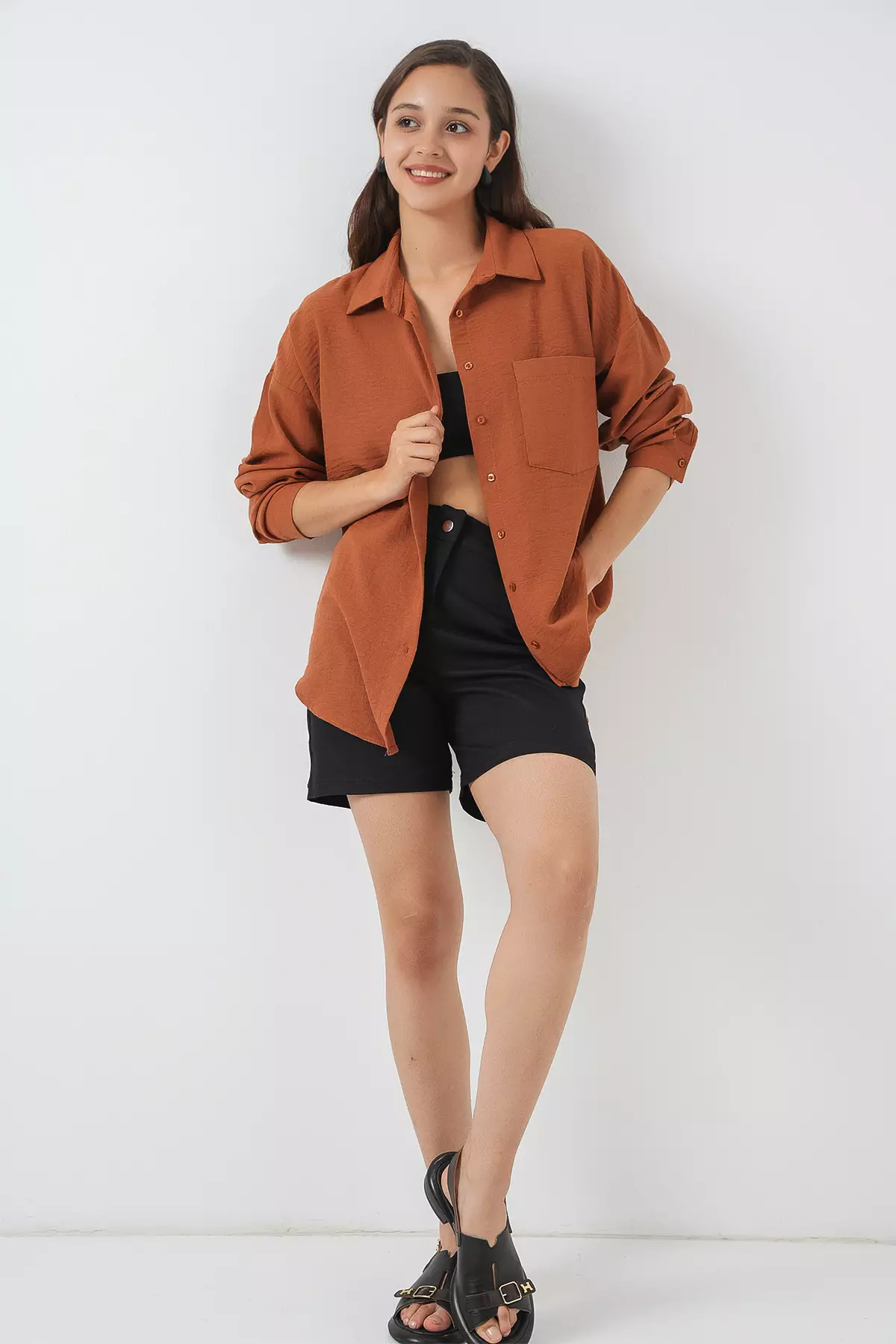 Pocket Oversized Woven Shirt