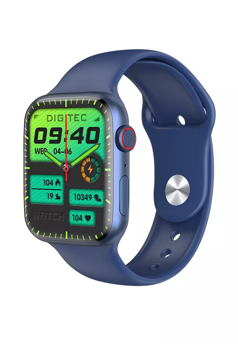 Digitec Jam Tangan Smartwatch - Blue Black - Rubber Strap - DG-SW-VISION-BL