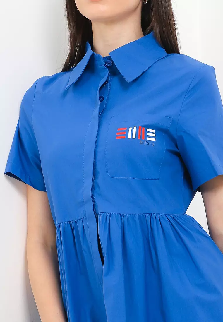Short Sleeve Mini Shirt Dress