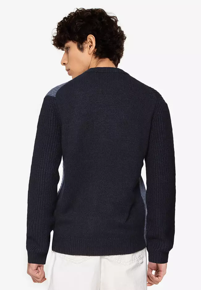 French connection patchwork top sweater