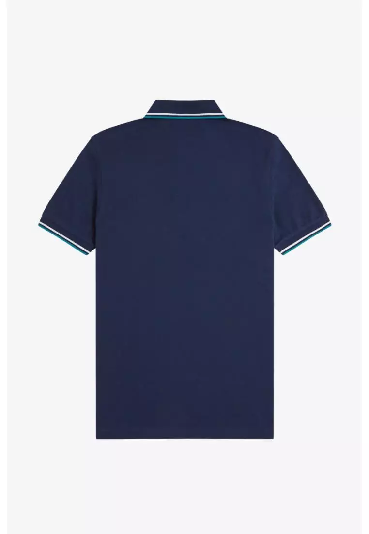 Fred Perry M3600 Twin Tipped Fred Perry Shirt (Tennis Blue / Snow White / Deep Mint)