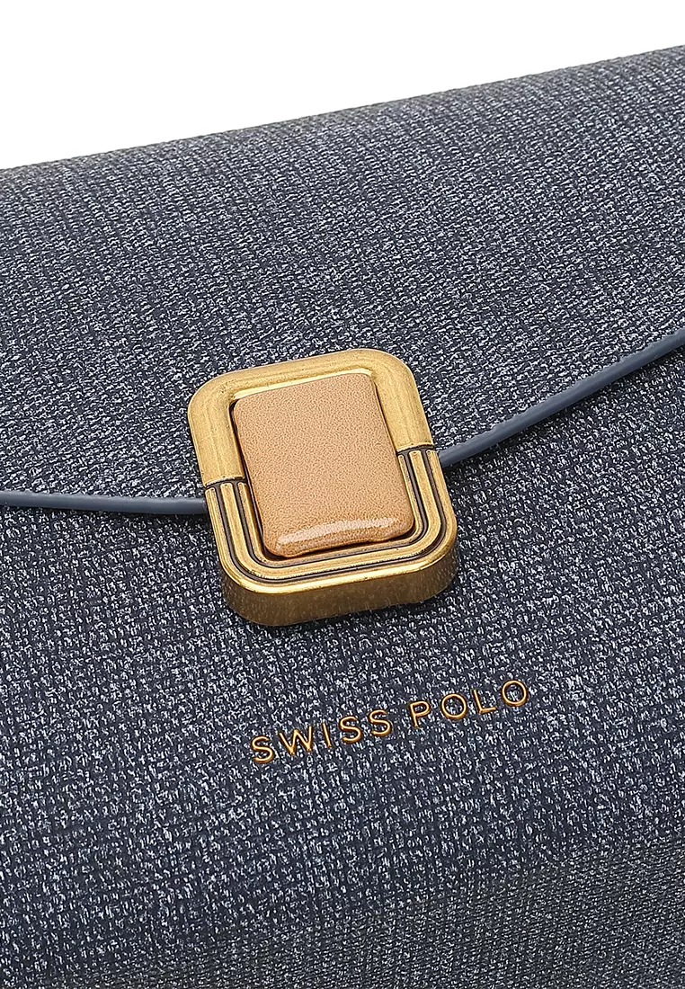 Women's Sling Bag / Crossbody Bag / Shoulder Bag - Blue / Light Brown