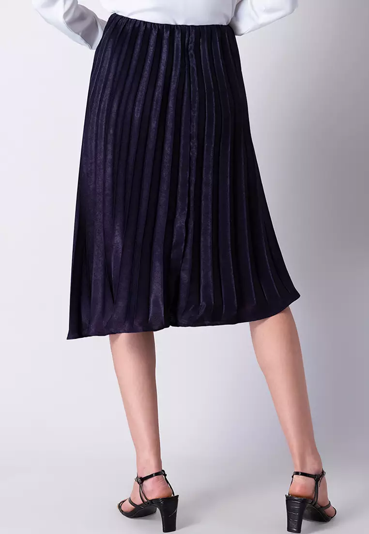 Midnight Lily Pleated Skirt- 9908_PURPLE