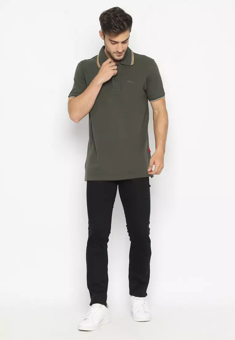 POLICE Polo Shirt Krah Stripes Pria 207200161