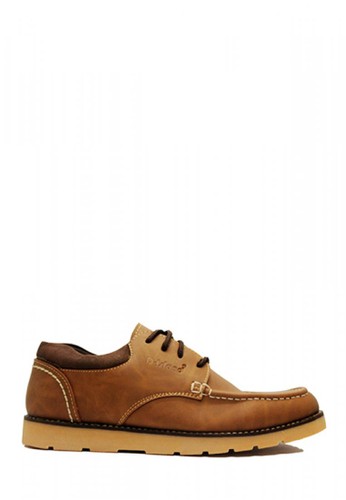 D-Island Shoes Low Boots Holland Leather - Cokelat