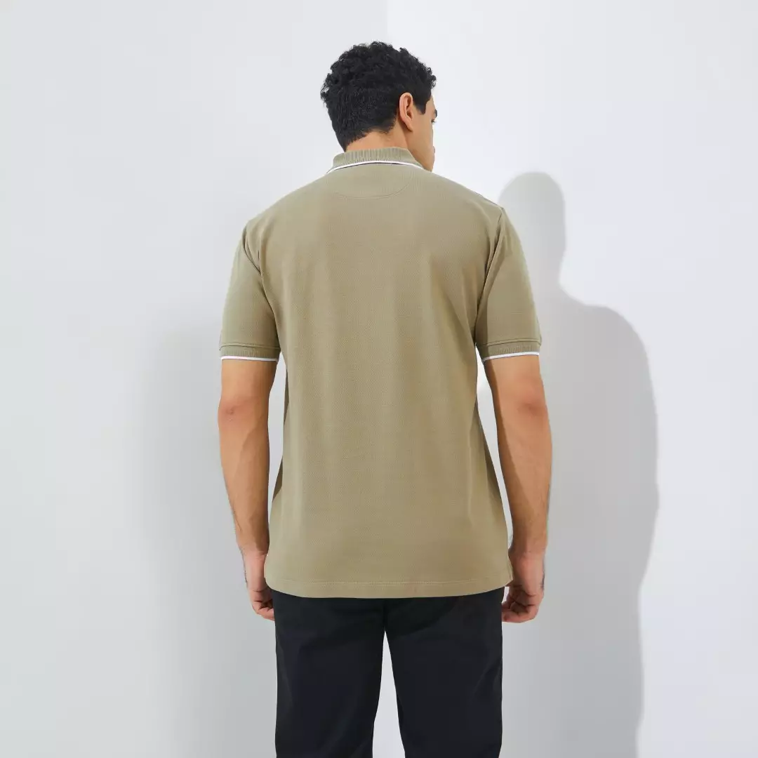 Jack Nicklaus Mandela Polo Shirt Pria Regular Fit Khaki Colour Khaki