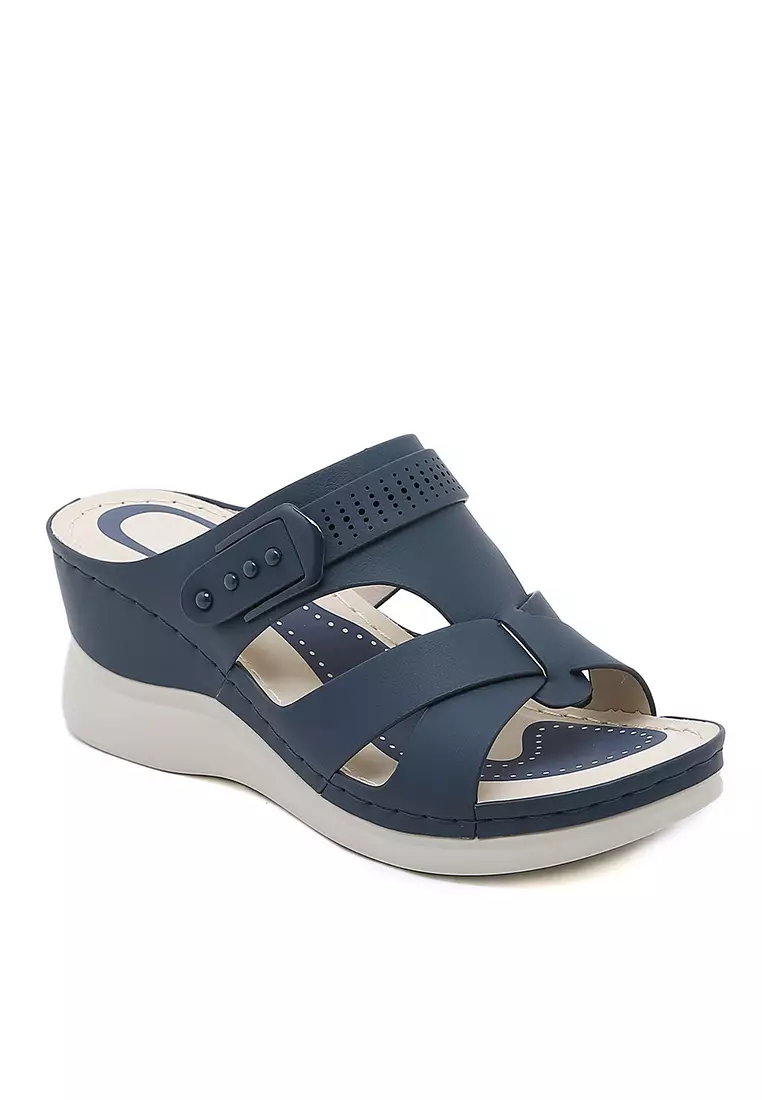 7CM Open Toe PU Wedge Sandals ALM6331 2