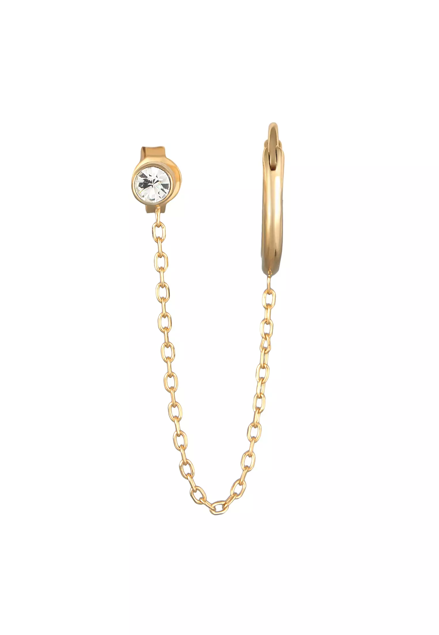 Earrings Double Piercing 2-Hole Gold Plated Embellished with Crystals by Swarovski®