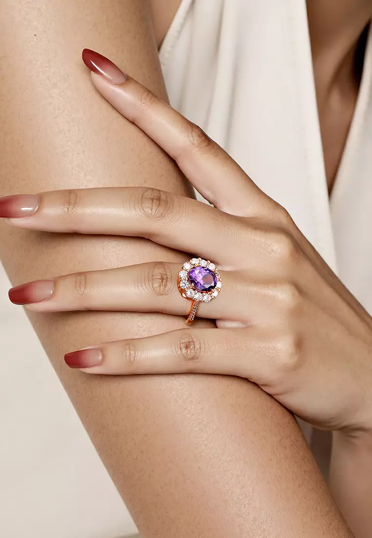 Cincin Wanita Original Perhiasan Berlian Tunangan Ukuran Bebas Korea Cincin Cewek Rings