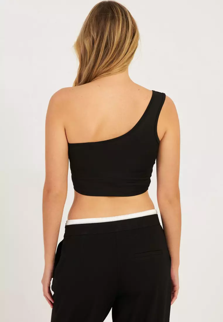 One Shoulder Double Crop Top